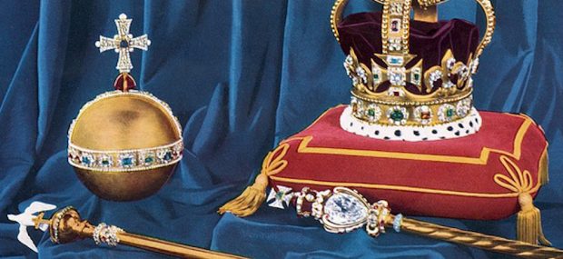 Some of the British Crown Jewels including 
