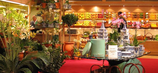 Fruit and flowers section at Fortnum & Mason department store in London. Photo Credit: © Andrew Dunn.